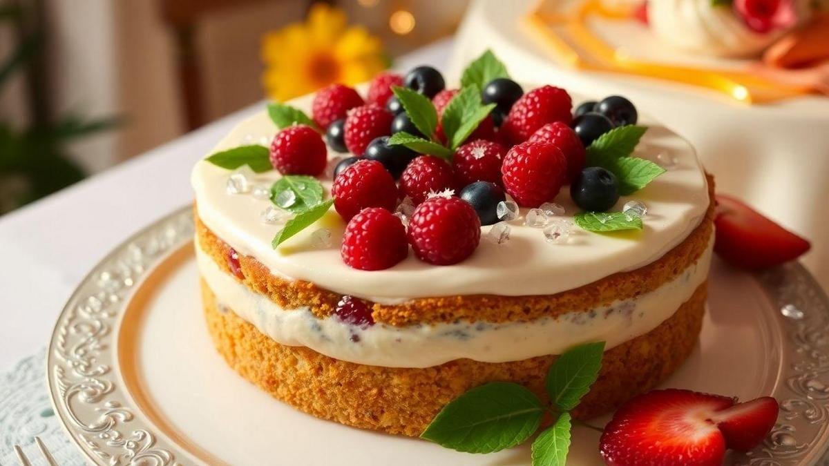 A Torta de Morango com Creme como Sobremesa de Festas