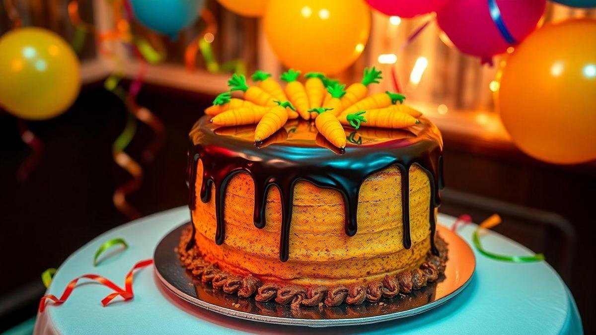 Bolo de Cenoura com Recheio de Ganache em Festas