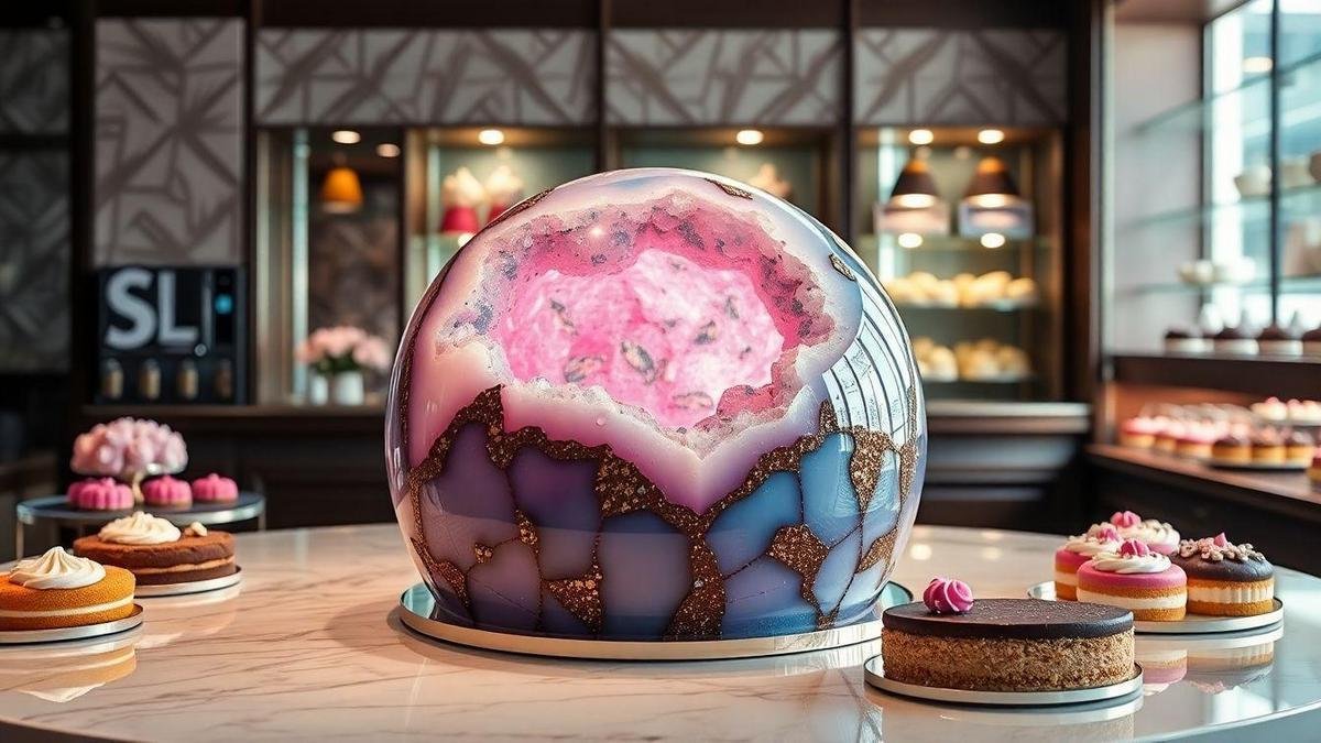 A Confeitaria Gourmet e o Bolo Geode de Cristal