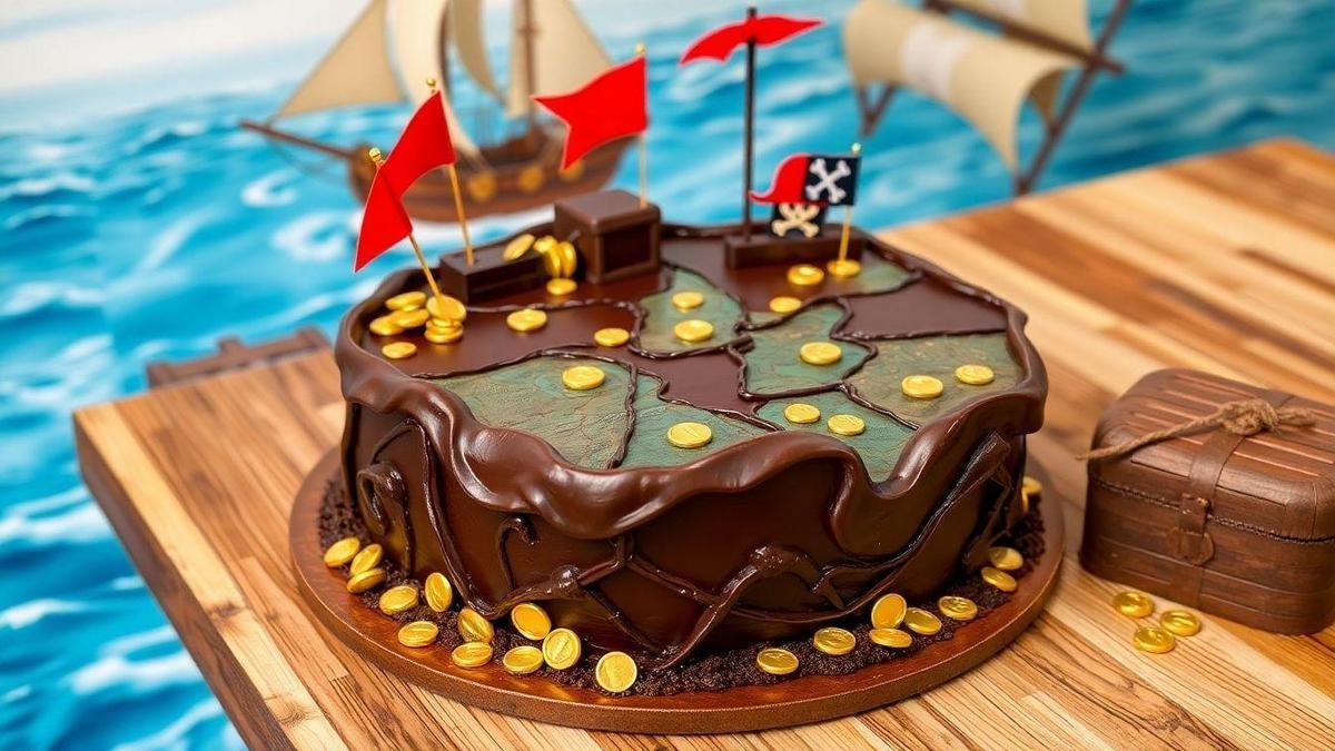 A História do Bolo de Pirata com Recheio de Chocolate Trufado