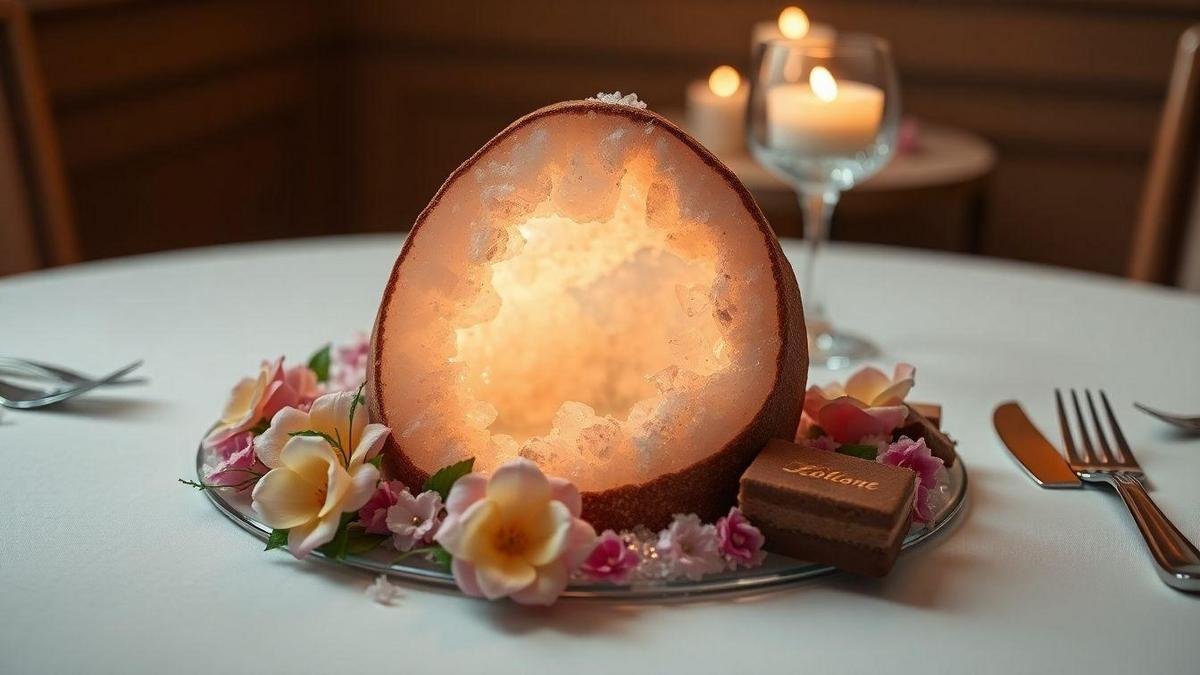 A Magia do Bolo Geode de Cristal com Recheio de Chocolate Branco