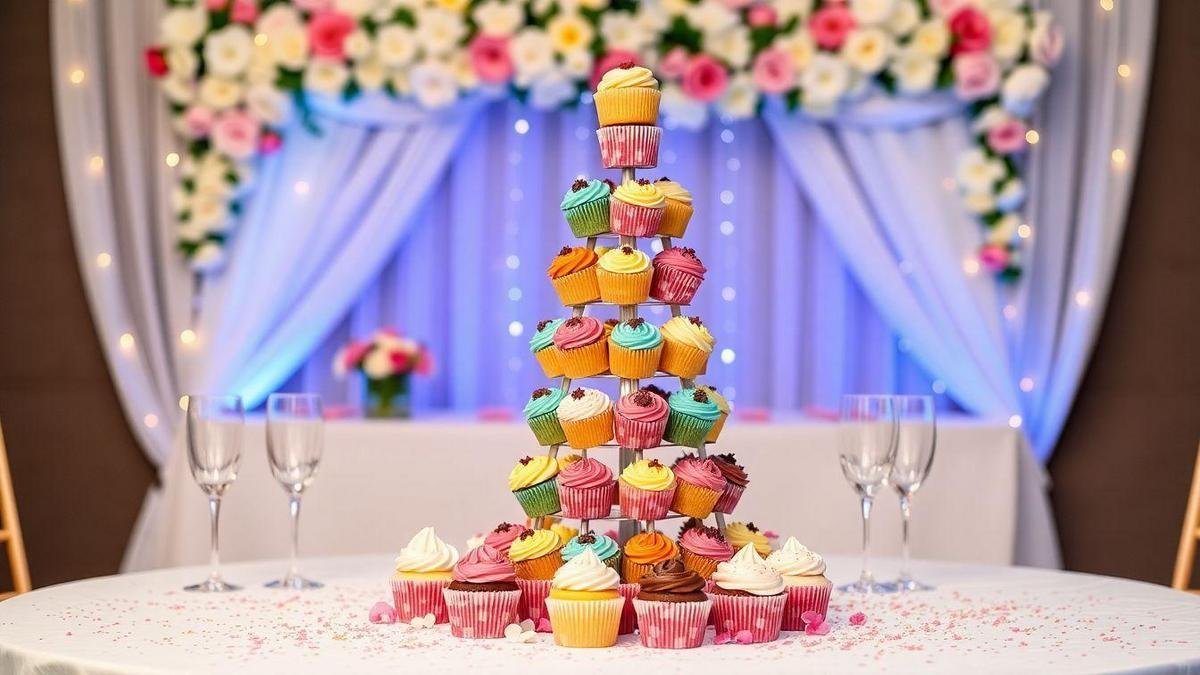 Atraia Olhares com o Bolo Torre de Cupcakes com Recheio Variado