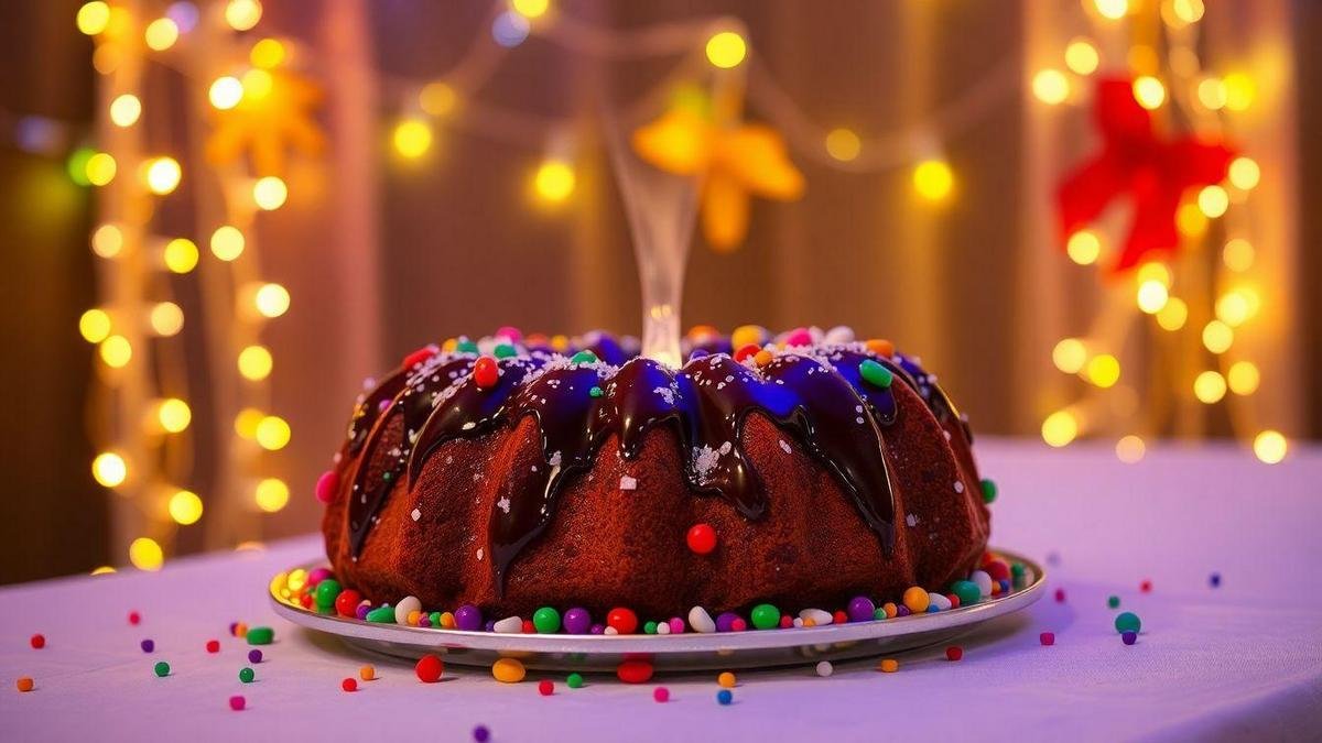 A Magia do Bolo de Chocolate com Confetes Coloridos