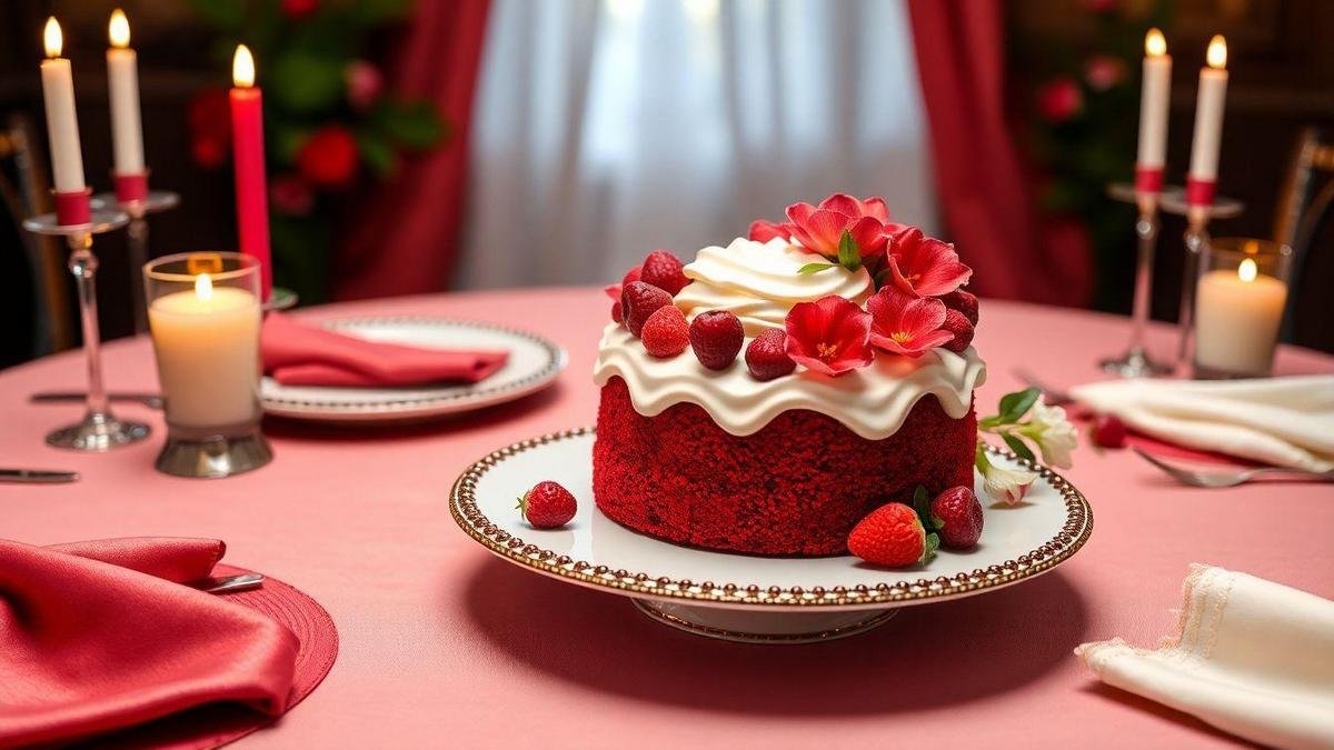 Decoração Elegante para o Bolo Red Velvet