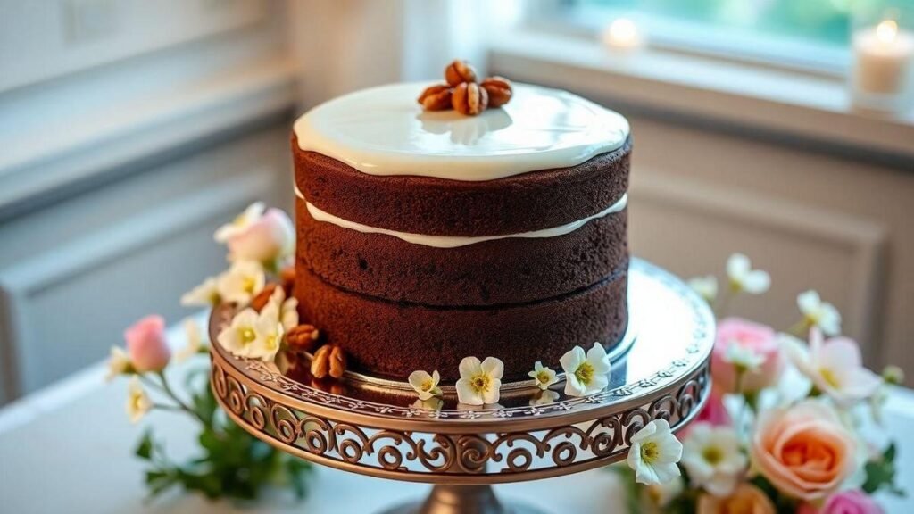 bolo-de-chocolate-trufado-com-recheio-de-nozes-e-cobertura-de-ganache-branca-uma-sobremesa-sofistica