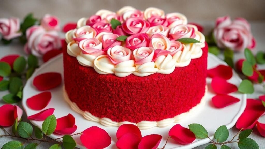 bolo-de-red-velvet-com-recheio-de-creme-de-leite-e-cobertura-de-rosas-de-acucar-o-doce-sabor-do-amor