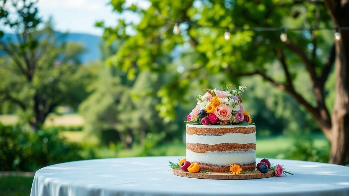 Vantagens do Bolo Naked Cake em Casamentos ao Ar Livre